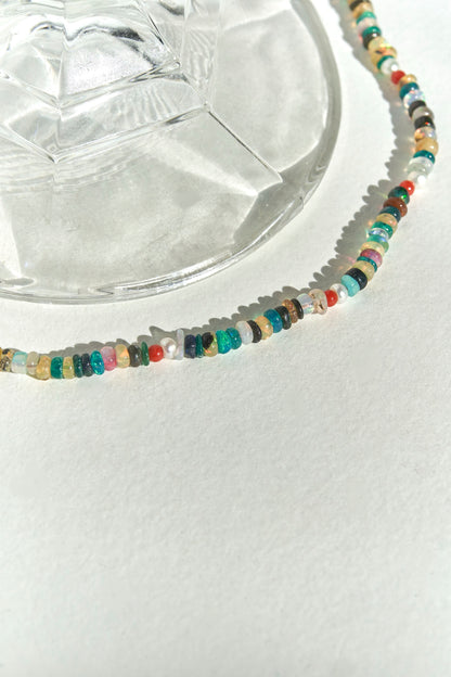 Multi Opal & Sapphire Necklace