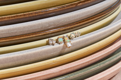 Mav Single Stone Earring in Fire Opal