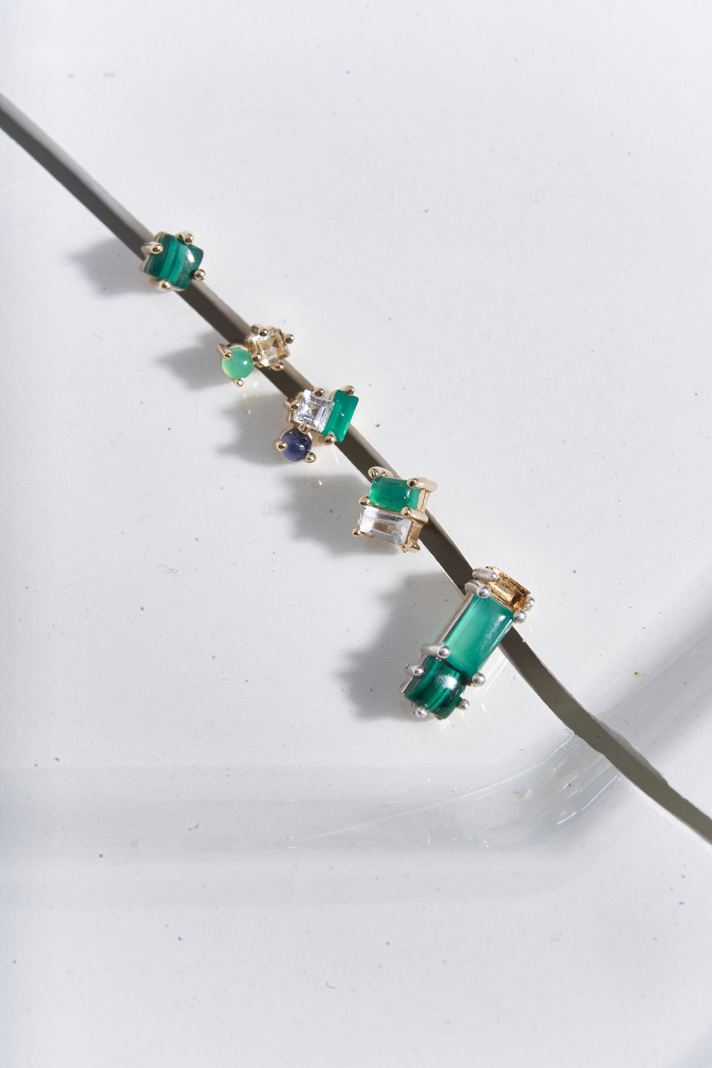 Mav Single Stone Earring in Malachite