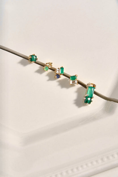 Abigail Duo Stone Earring in Lemon Quartz & Chrysoprase