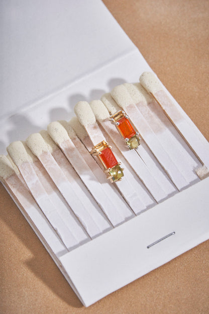Betty Earring in Red Onyx, Peridot & Citrine