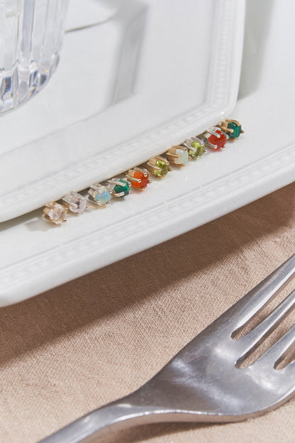 Mav Single Stone Earring in Malachite