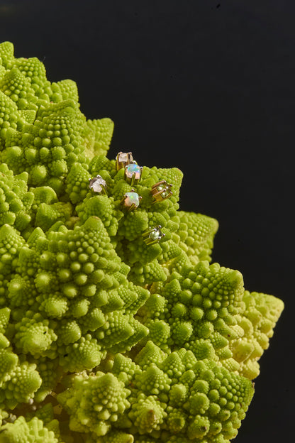 Mav Single Stone Earring in Fire Opal