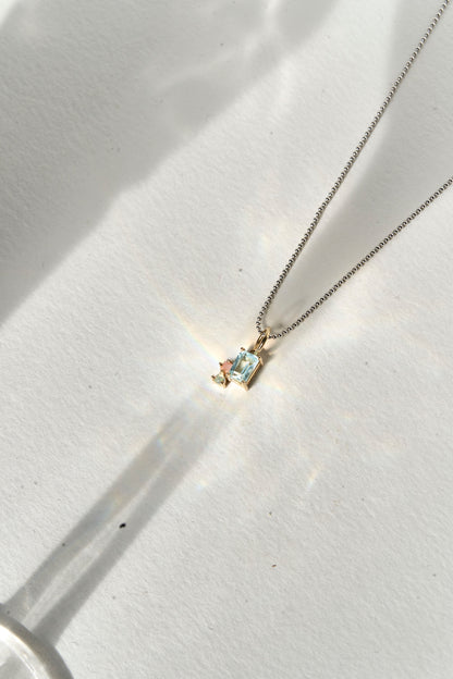 Abigail Trio Stone Pendant with Sky Blue Topaz & Opals