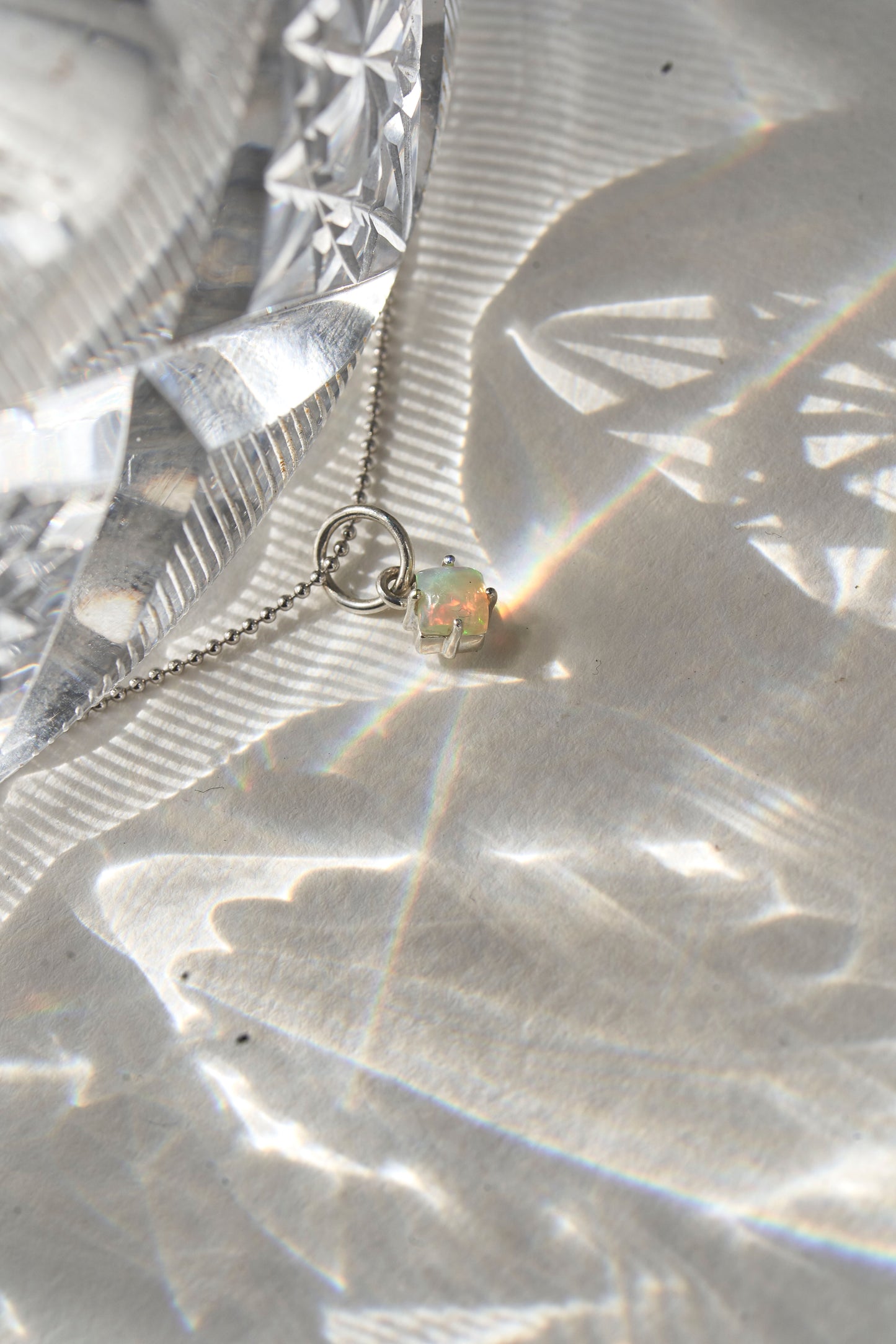 Mav Single Stone Pendant in Fire Opal