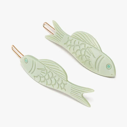 Winona Irene Jade Fish Barrette Set