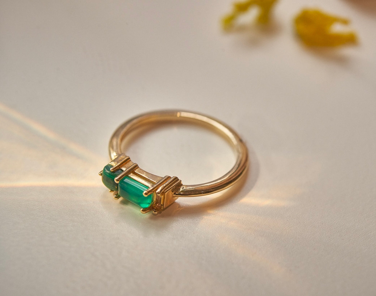 Betty Ring with Green Onyx, Malachite and Citrine