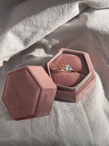 Abigail Ring with Sky Topaz, Pink & Fire Opals