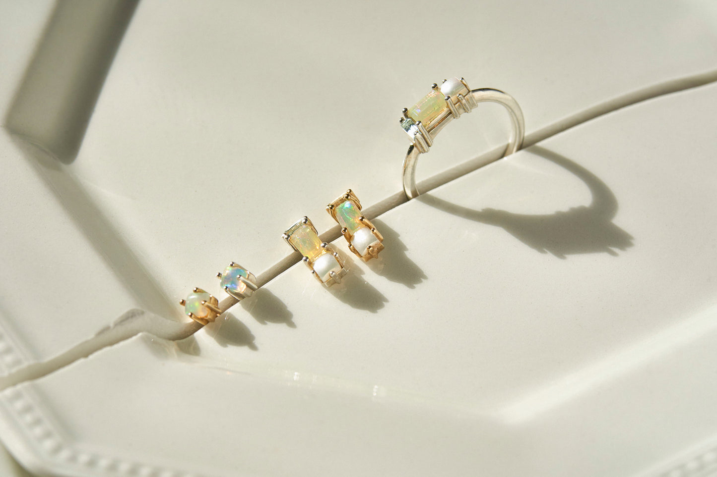 Mav Single Stone Earring in Fire Opal