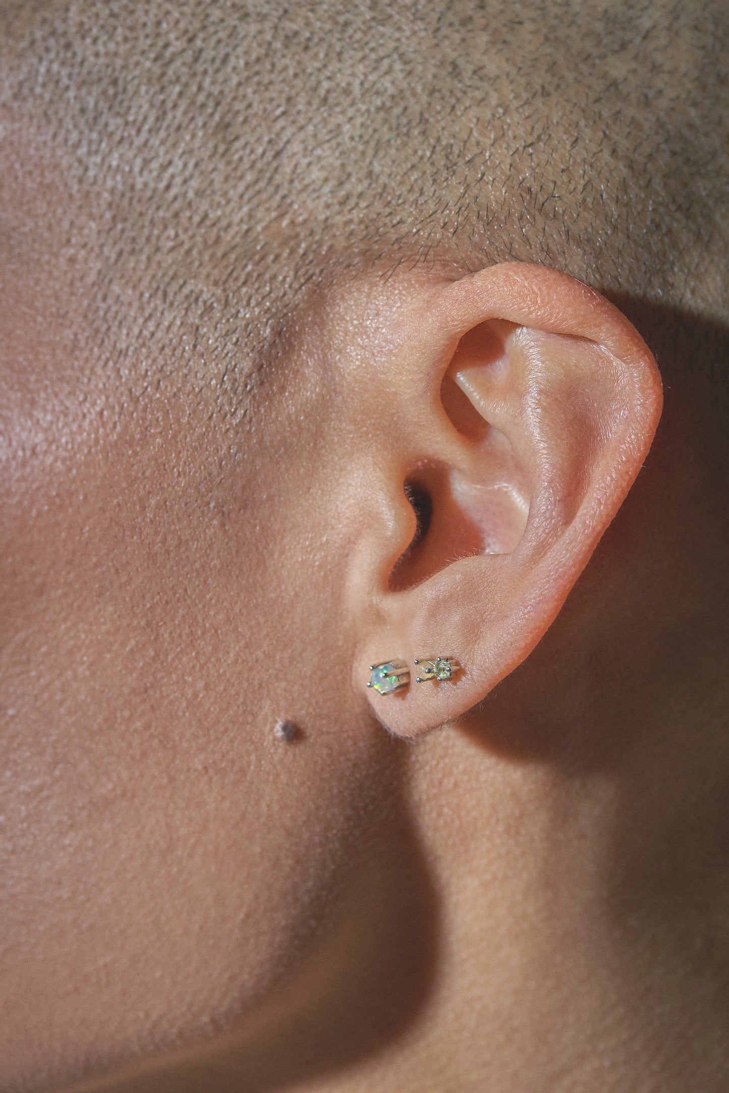 Mav Single Stone Earring in Fire Opal