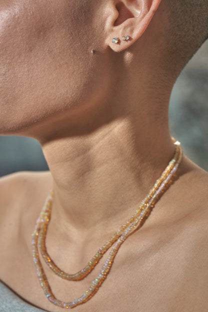 Mav Single Stone Earring in Fire Opal