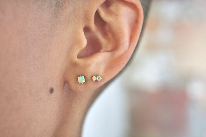 Mav Single Stone Earring in Fire Opal