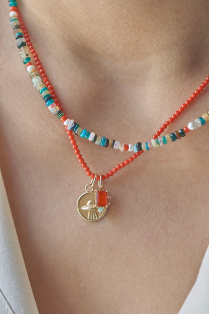 Multi Opal & Sapphire Necklace