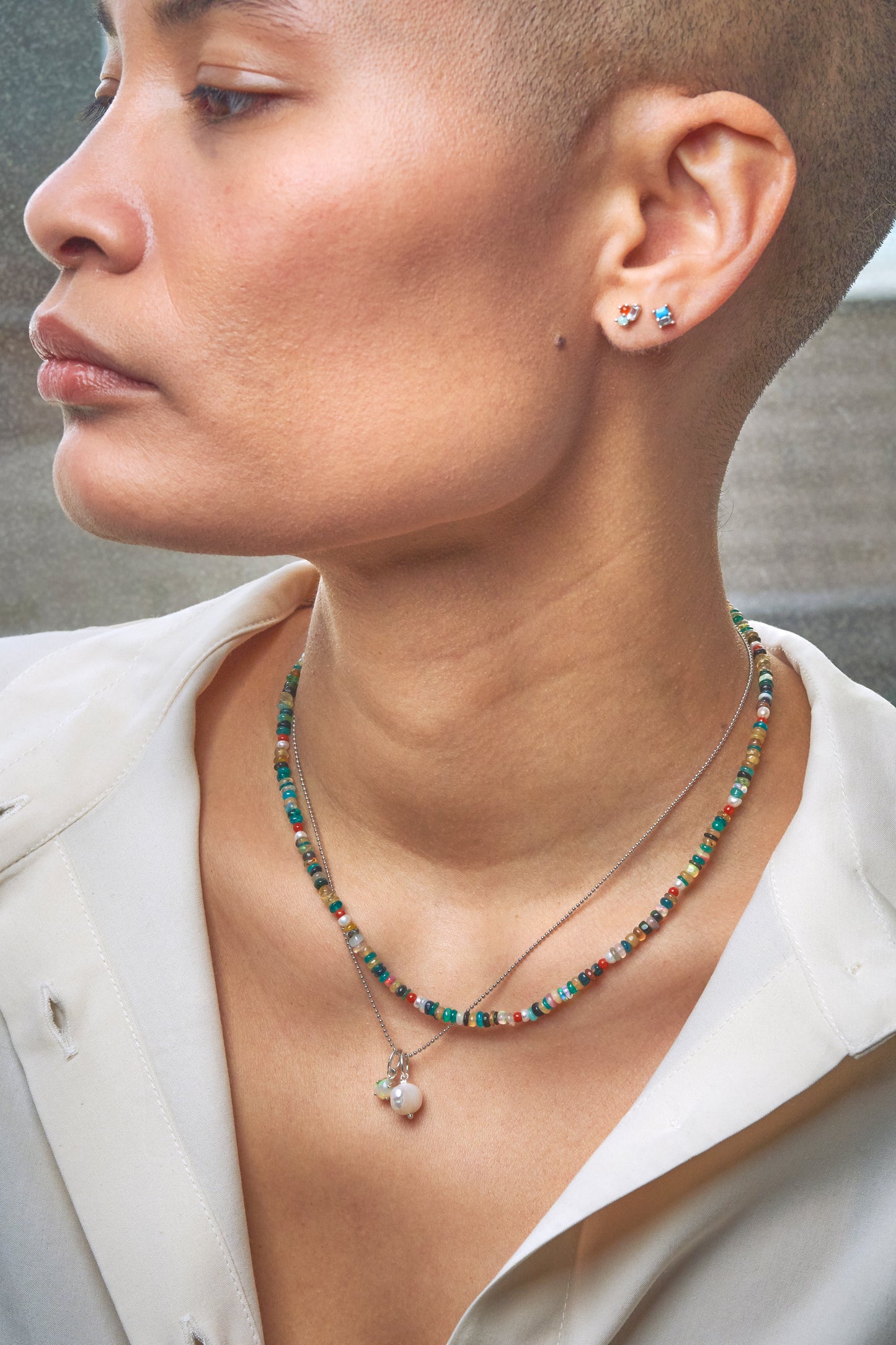 Multi Opal & Sapphire Necklace