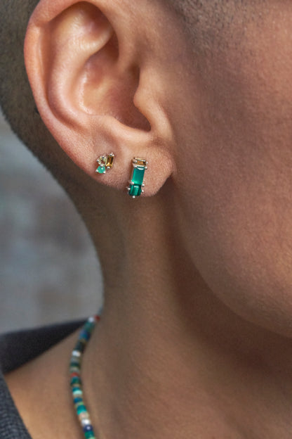 Abigail Trio Stone Earring in Lemon Quartz, Chrysoprase & Citrine
