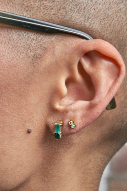 Abigail Duo Stone Earring in Lemon Quartz & Chrysoprase