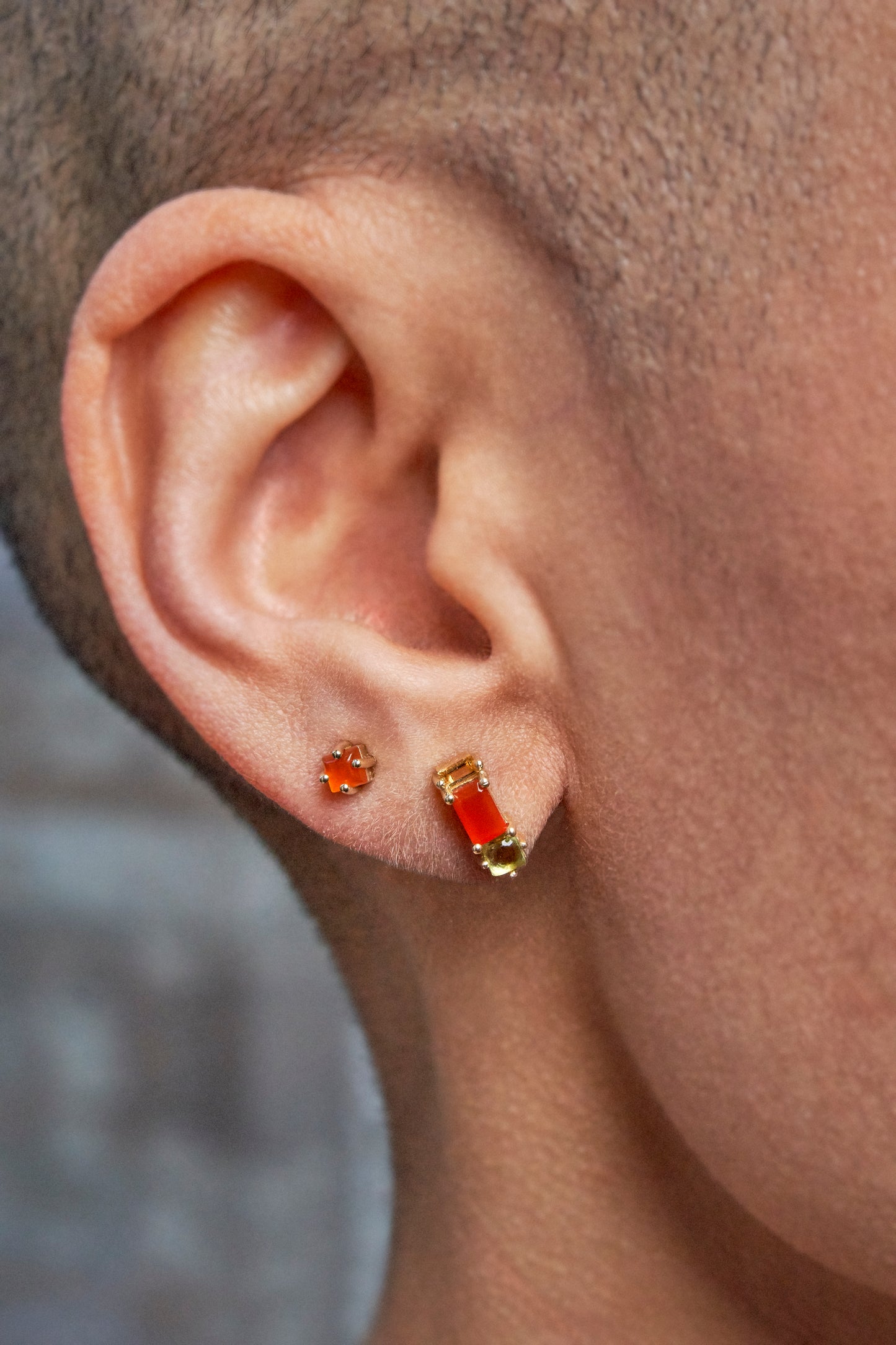Betty Earring in Red Onyx, Peridot & Citrine