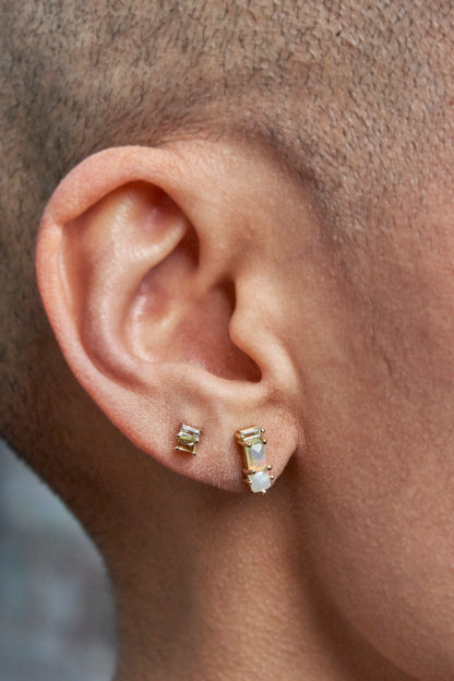 Coco Duo Stone Earring in Peridot & White Topaz