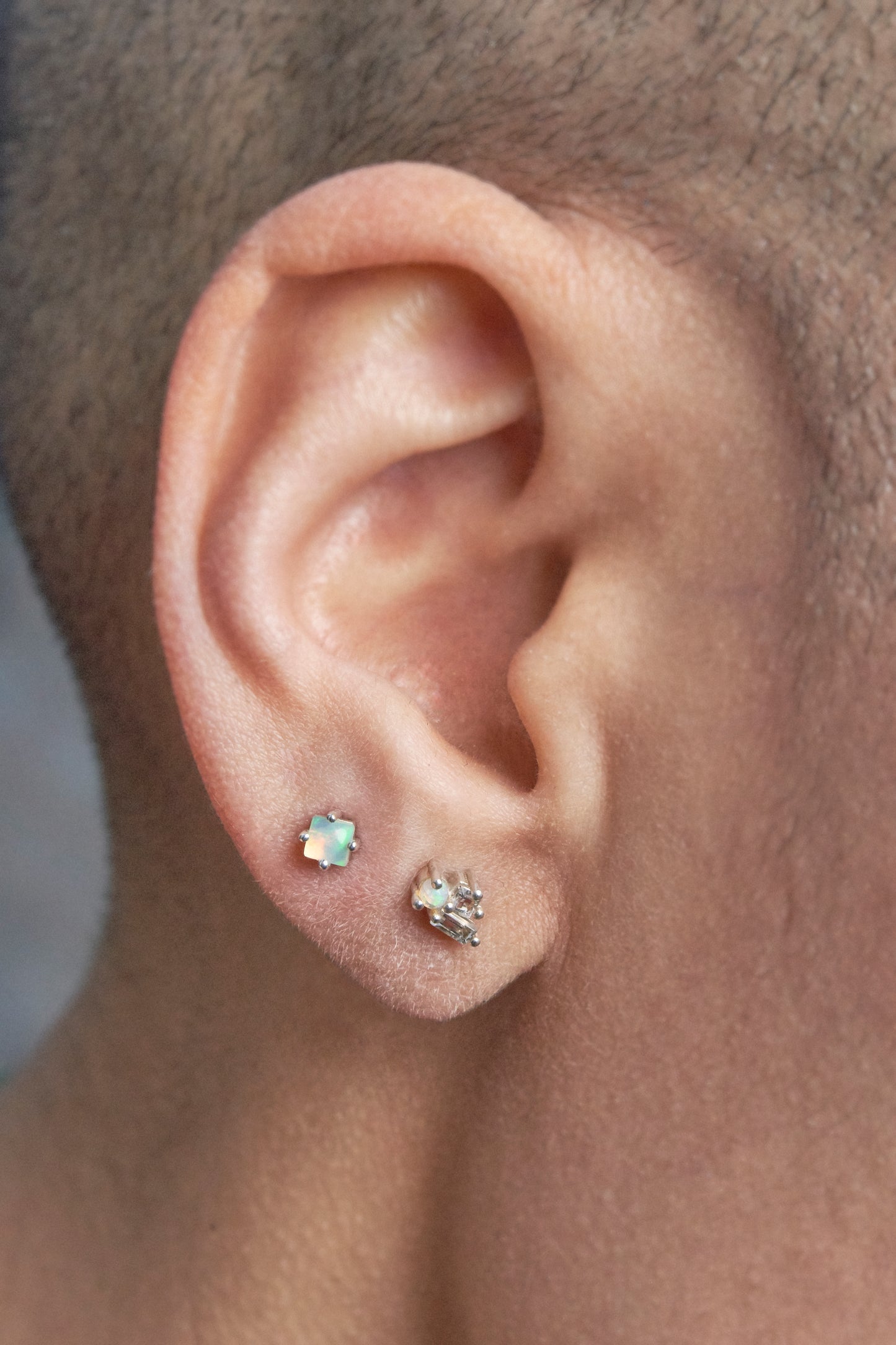 Mav Single Stone Earring in Fire Opal