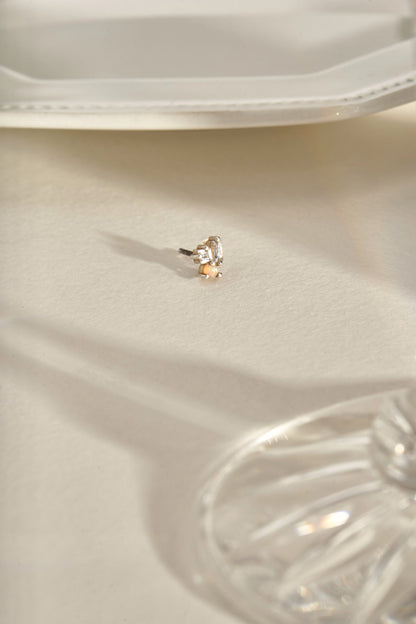 Abigail Trio Stone Earring in White Topaz & Fire Opal