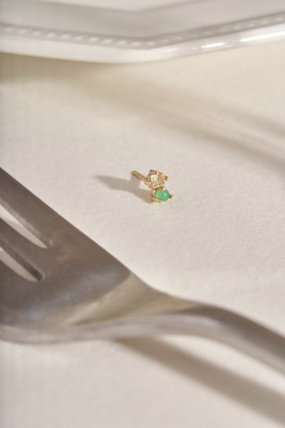 Abigail Duo Stone Earring in Lemon Quartz & Chrysoprase