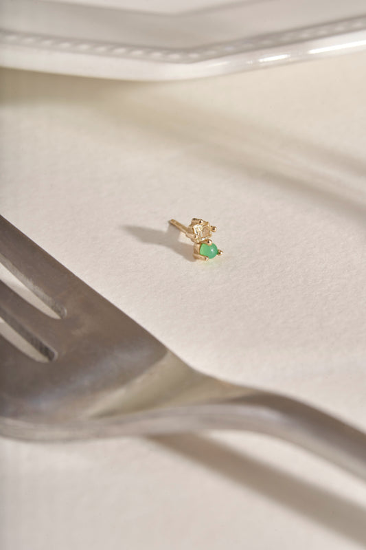Abigail Duo Stone Earring in Lemon Quartz & Chrysoprase