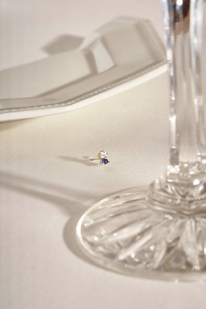 Abigail Duo Stone Earring in White Topaz & Sapphire