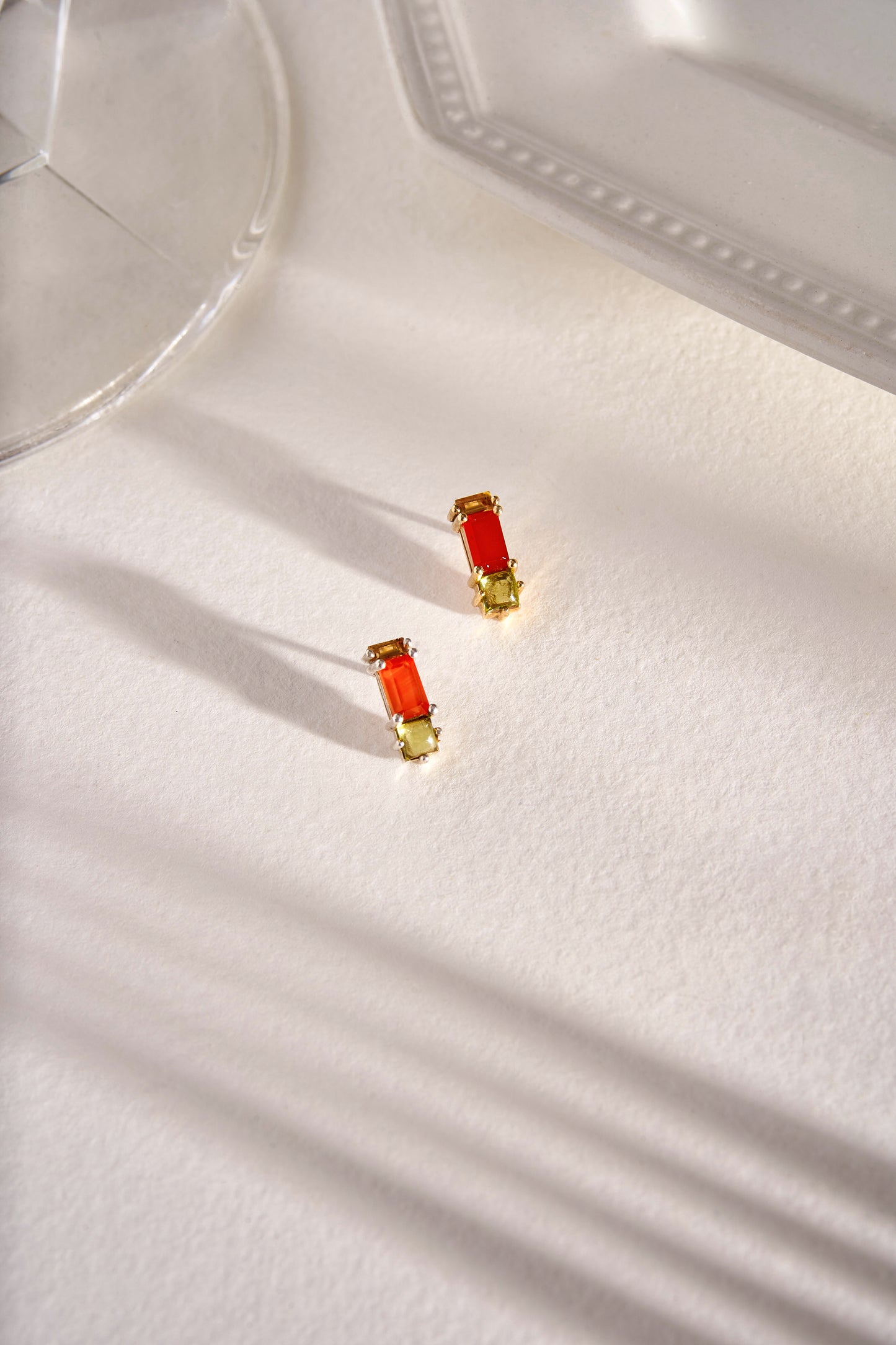 Betty Earring in Red Onyx, Peridot & Citrine