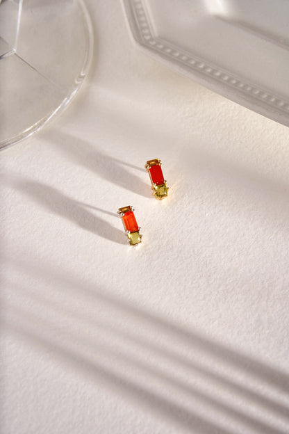 Betty Earring in Red Onyx, Peridot & Citrine