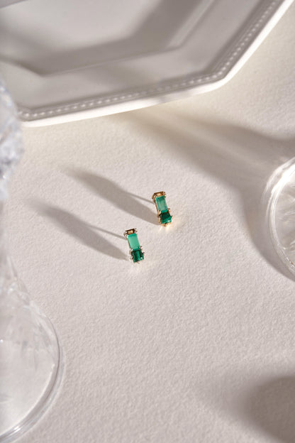 Betty Earring in Green Onyx, Malachite & Citrine
