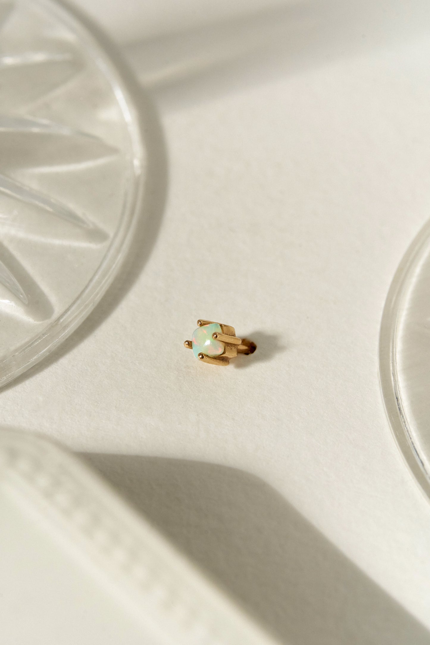 Mav Single Stone Earring in Fire Opal