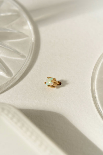 Mav Single Stone Earring in Fire Opal