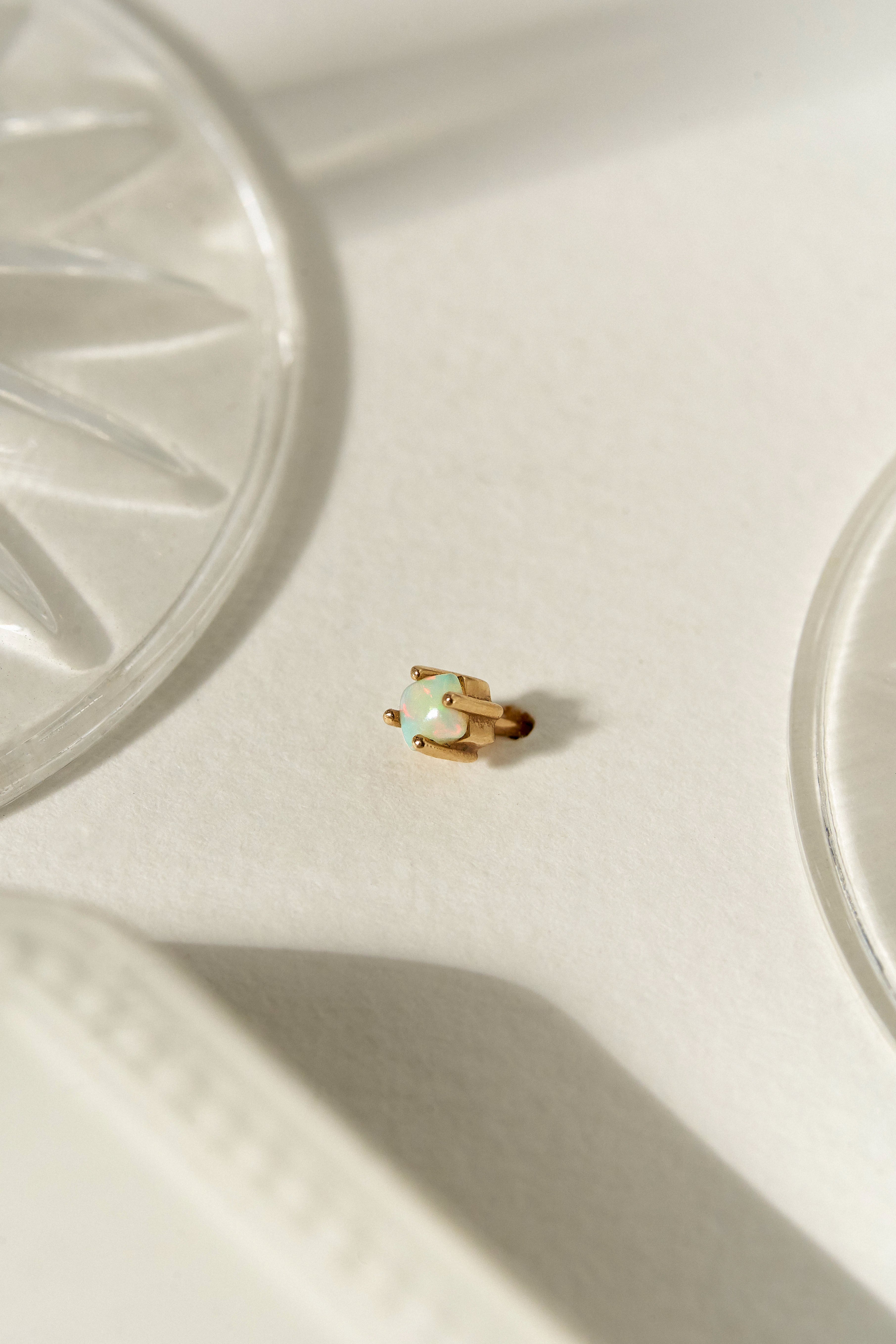 Mav Single Stone Earring in Fire Opal