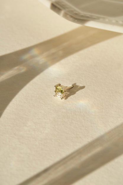 Coco Duo Stone Earring in Peridot & White Topaz
